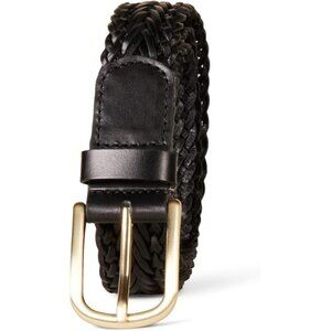 Womens woven leather belt braided genuine leather belt for jeans pants dresses